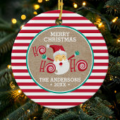 Santa Claus Peppermint Persoonlijke Kerstmis Keramisch Ornament