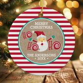 Santa Claus Peppermint Persoonlijke Kerstmis Keramisch Ornament