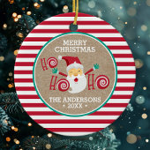 Santa Claus Peppermint Persoonlijke Kerstmis Keramisch Ornament