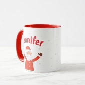 Santa Claus Personaliseer Christmas Coffee Mok (Voorkant links)