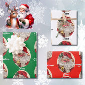 Santa Claus Personaliseer de naam van het kind Ker Inpakpapier Vel
