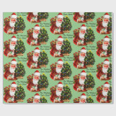 Santa Claus Personaliseer de Naam van Ontvangers K Cadeaupapier (Vlak)