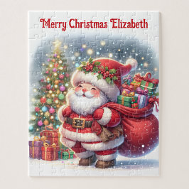 Santa Claus Personaliseer Naam Kindercadeau Legpuzzel