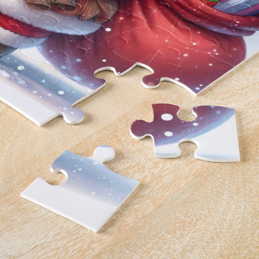 Santa Claus Personaliseer Naam Kindercadeau Legpuzzel (Zijkant)