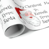 Santa Claus personaliseren Cadeaupapier (Rol Hoek)