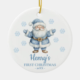 Santa Claus Personalized Baby's First Christmas Keramisch Ornament