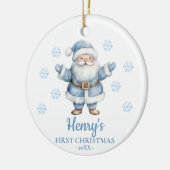 Santa Claus Personalized Baby's First Christmas Keramisch Ornament (Links)