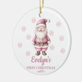Santa Claus Personalized Girl's First Christmas Keramisch Ornament (Links)