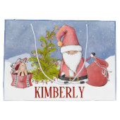 Santa Claus Persoonlijke kerstcadeau voor grote ca Groot Cadeauzakje (Achterkant)