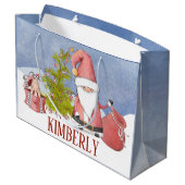 Santa Claus Persoonlijke kerstcadeau voor grote ca Groot Cadeauzakje (Achterkant Gekanteld)