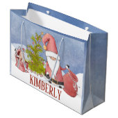 Santa Claus Persoonlijke kerstcadeau voor grote ca Groot Cadeauzakje (Voorkant Gekanteld)