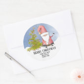 Santa Claus Persoonlijke kerstkerst Ronde Sticker (Envelop)