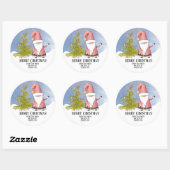 Santa Claus Persoonlijke kerstkerst Ronde Sticker (Vel)