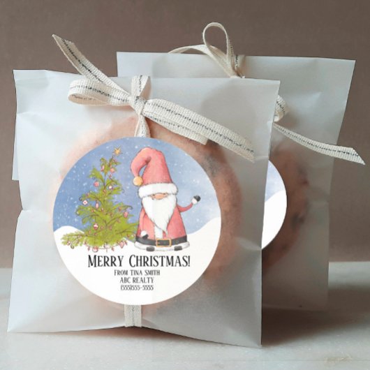 Santa Claus Persoonlijke kerstkerst Ronde Sticker