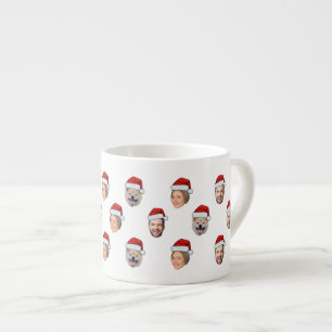 Santa Claus Pet Face 3 Foto's Kerstcadeau Espresso Kop