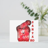 Santa Claus Pet Merry Kerstmis - Product aanpassen Feestdagenkaart (Staand voorkant)