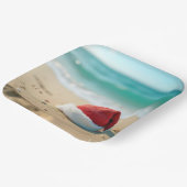 Santa Claus Pet op een tropisch strand Papieren Bordje (Gebogen)