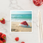 Santa Claus Pet op een tropisch strand Servet (Insitu)