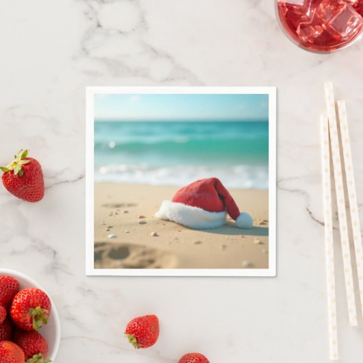 Santa Claus Pet op een tropisch strand Servet (Insitu)