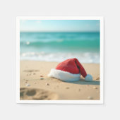 Santa Claus Pet op een tropisch strand Servet (Voorkant)