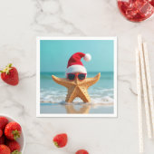 Santa Claus Pet op een zeester Servet (Insitu)