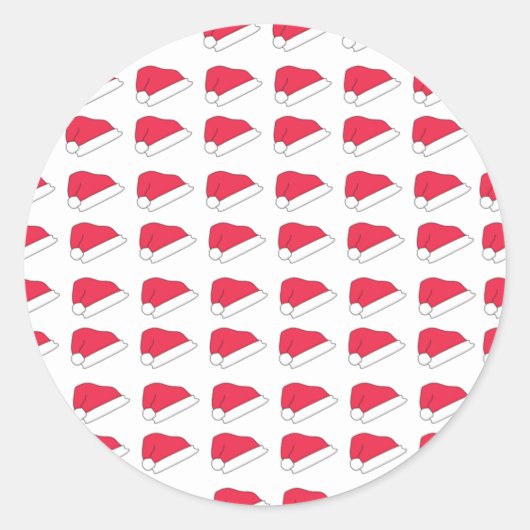 Santa Claus Pet Pattern Gifts Ronde Sticker (Voorkant)