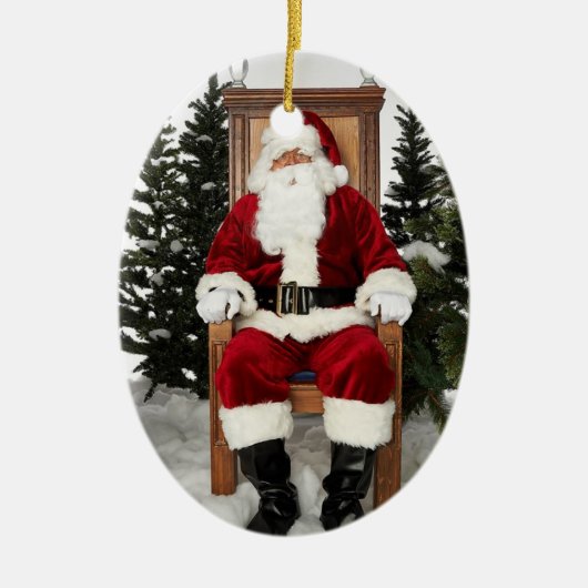Santa Claus Photo Holiday Tree Ornaments Keramisch Ornament (Voorkant)