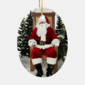 Santa Claus Photo Holiday Tree Ornaments Keramisch Ornament (Achterkant)