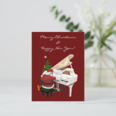 Santa Claus Pianist Feestdagenkaart (Staand voorkant)