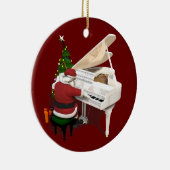 Santa Claus Pianist Keramisch Ornament (Rechts)