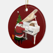 Santa Claus Pianist Keramisch Ornament (Links)