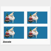 Santa Claus Pianist Rechthoekige Sticker (Vel)