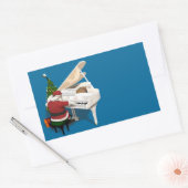 Santa Claus Pianist Rechthoekige Sticker (Envelop)