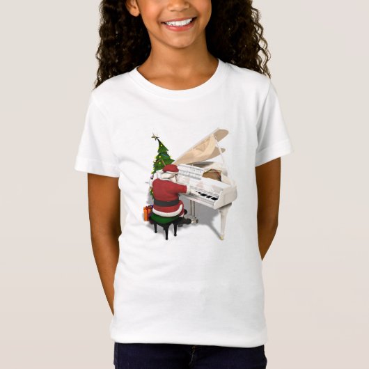 Santa Claus Pianist T-shirt (Voorkant)