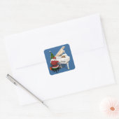 Santa Claus Pianist Vierkante Sticker (Envelop)