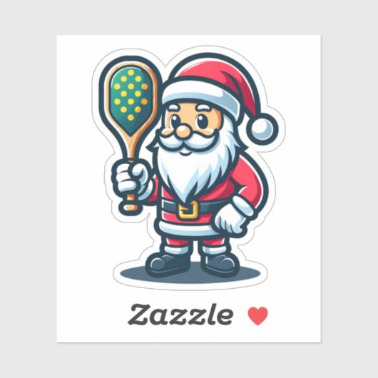 SANTA CLAUS - Pickleball Mascot Court Player Fun Sticker (Vel)