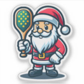 SANTA CLAUS - Pickleball Mascot Court Player Fun Sticker (Voorkant)