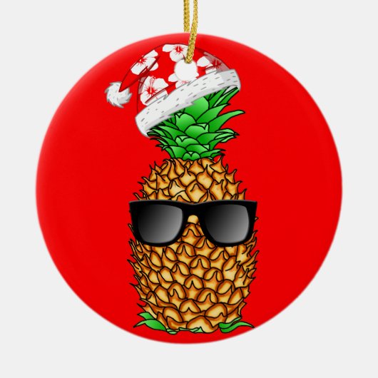 Santa Claus Pineapple Keramisch Ornament (Voorkant)