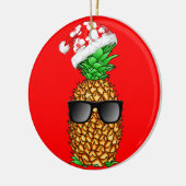 Santa Claus Pineapple Keramisch Ornament (Links)