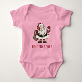 Santa Claus Pink Baby Bodysuit