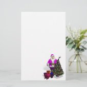 Santa Claus Pink Ribbons Briefpapier (Staand voorkant)