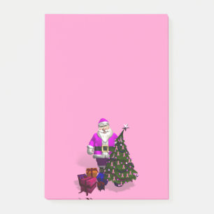 Santa Claus Pink Ribbons Post-it® Notes