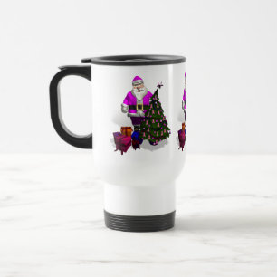 Santa Claus Pink Ribbons Reisbeker