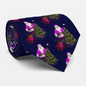 Santa Claus Pink Ribbons Stropdas (Opgerold)