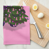 Santa Claus Pink Ribbons Theedoek (Quarter Fold)