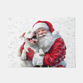 Santa Claus & Pitbull Puppy Hond Deurmat (Voorkant)