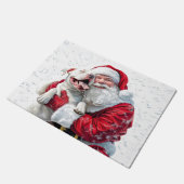 Santa Claus & Pitbull Puppy Hond Deurmat (Schuin)