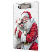 Santa Claus & Pitbull Puppy Hond Klembord (Links)