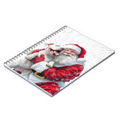 Santa Claus & Pitbull Puppy Hond Notitieboek (Linkerzijde)