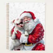 Santa Claus & Pitbull Puppy Hond Planner (Voorkant)